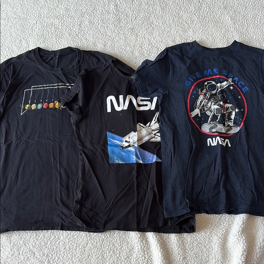 Eighty Eight Black Short Sleeve Tees with Space Graphics